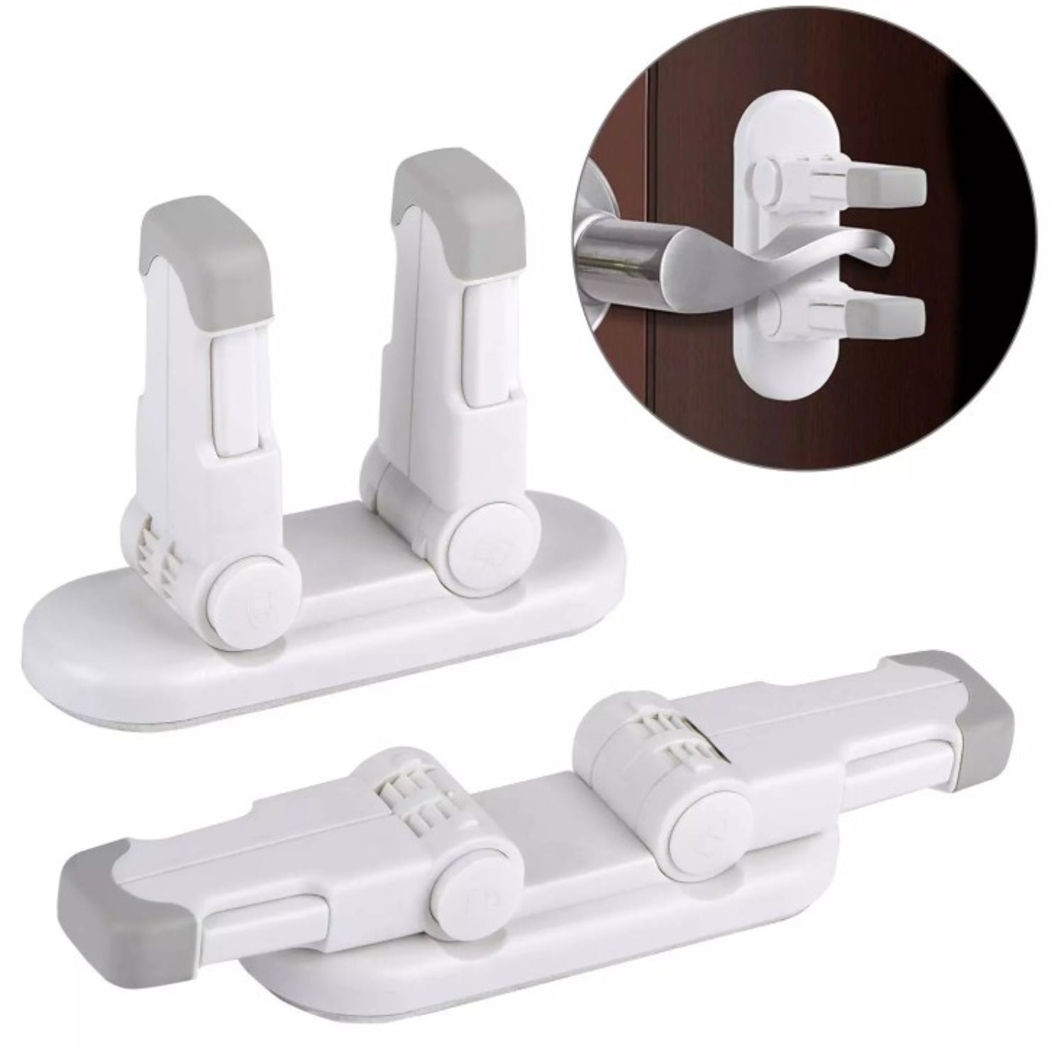 Door Lever Lock (2 Pack) Child Proof Doors & Handles 3M Adhesive ...